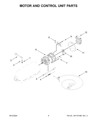 Motor and control unit parts