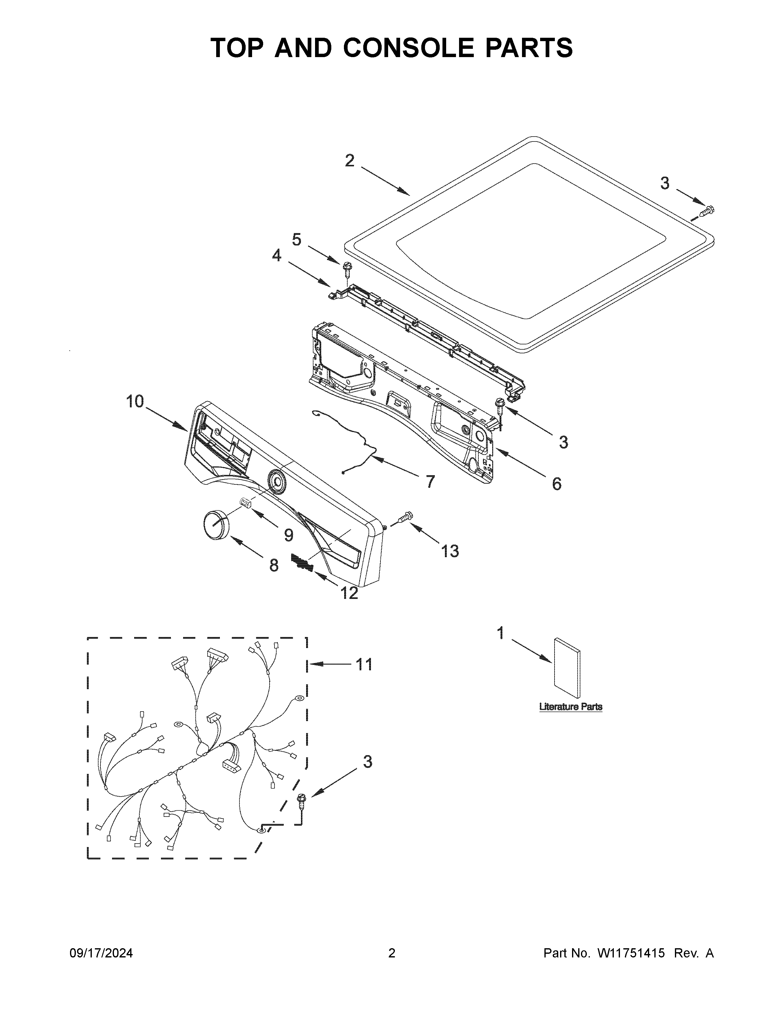 Top and console parts