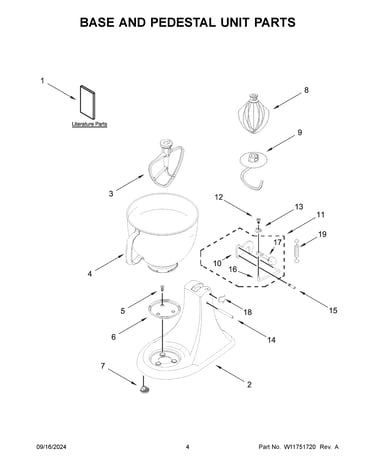 Base and pedestal unit parts
