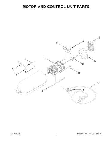 Motor and control unit parts
