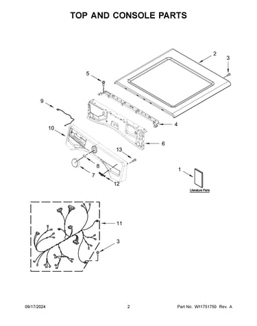 Top and console parts