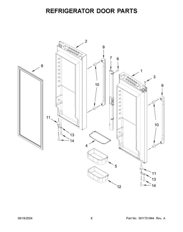 Refrigerator door parts