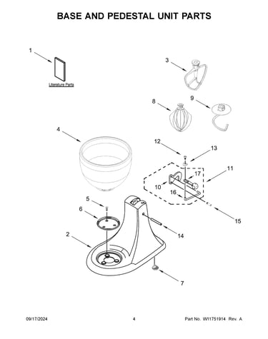 Base and pedestal unit parts