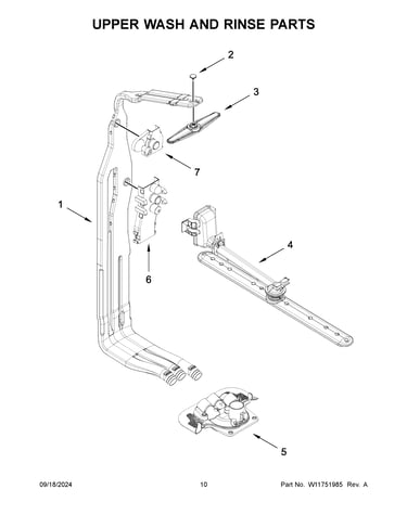 Upper wash and rinse parts
