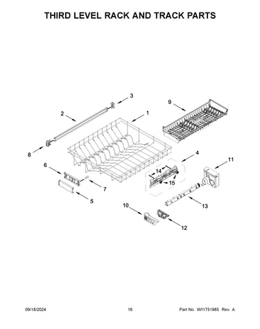 Third level rack and track parts