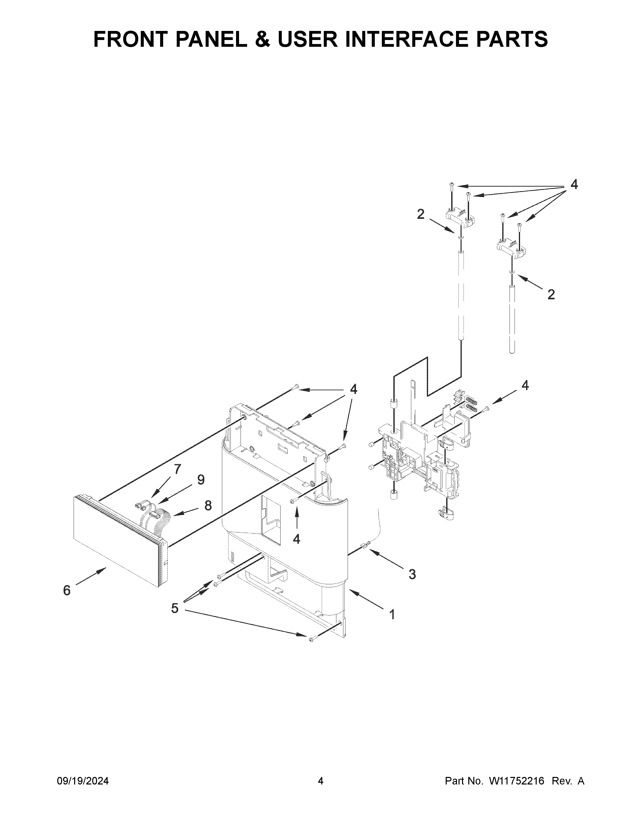 Front panel & user interface parts