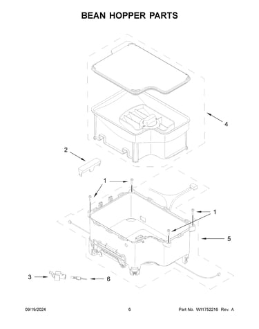 Bean hopper parts