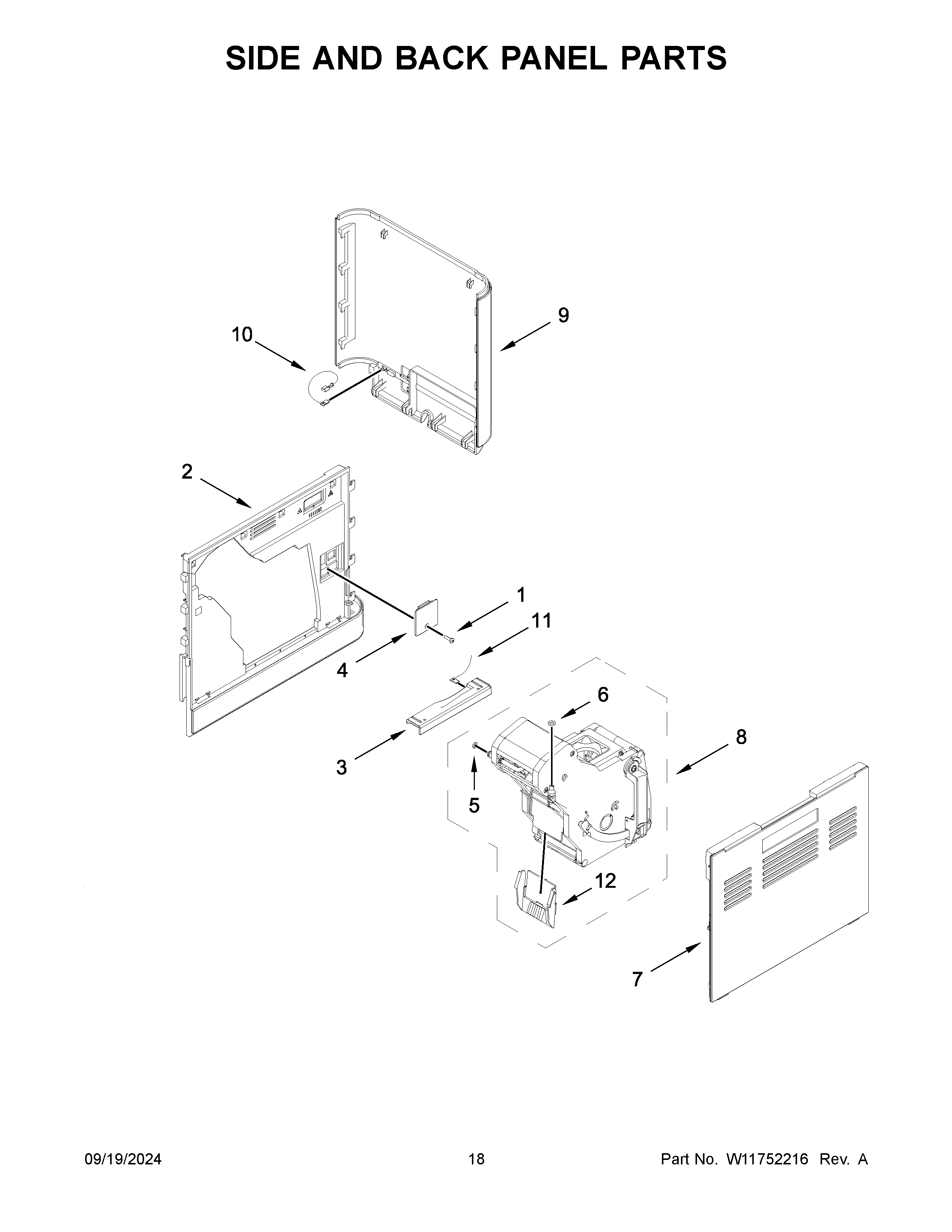 Side and back panel parts