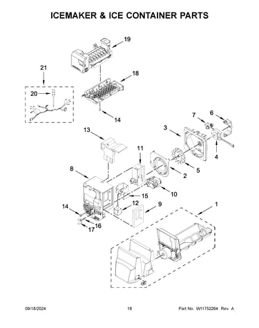 Icemaker & ice container parts