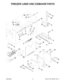 Freezer liner and icemaker parts