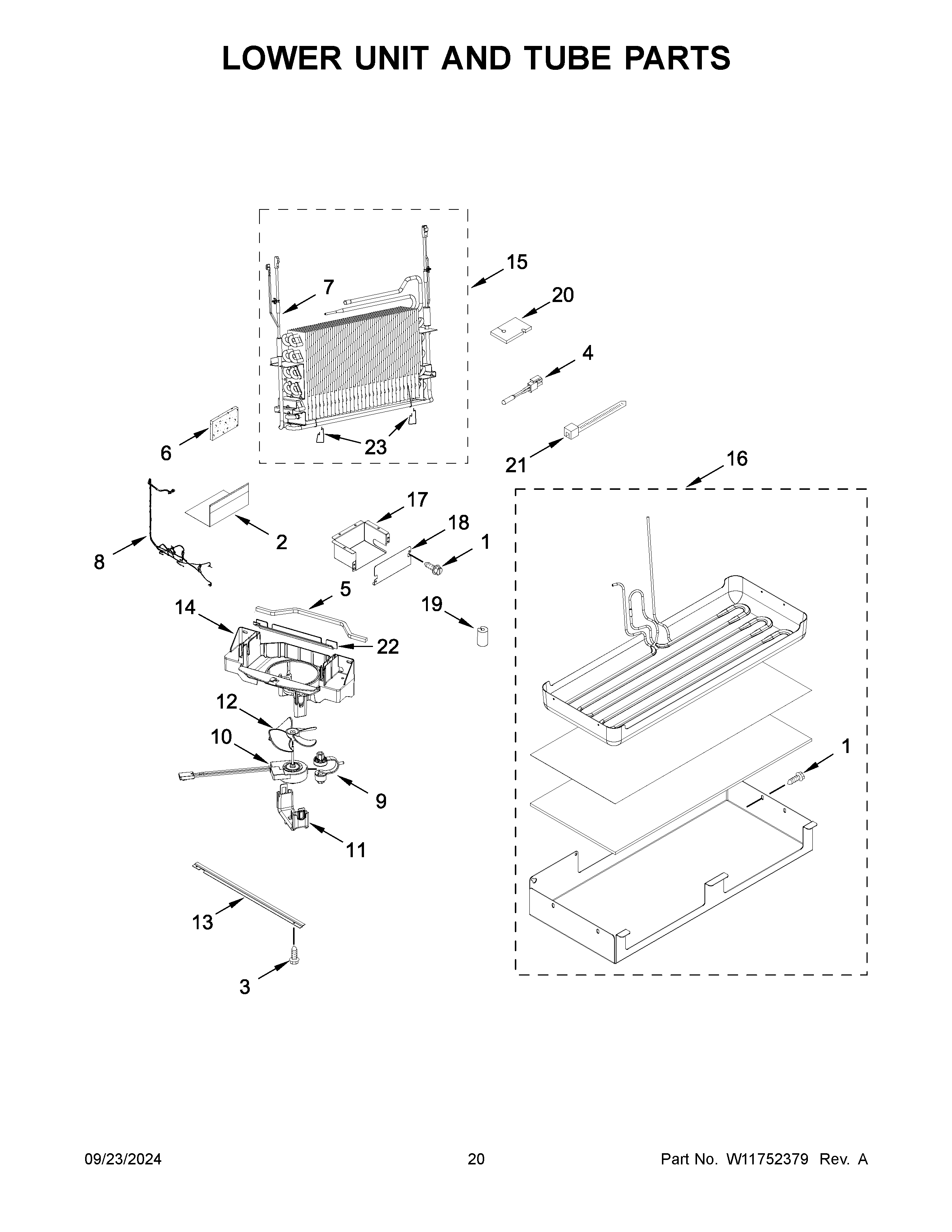 LOWER UNIT AND TUBE PARTS