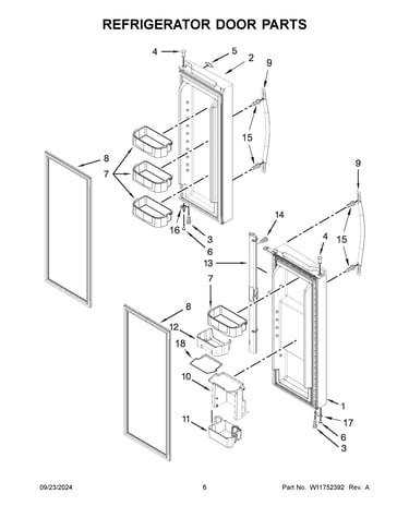 Refrigerator door parts