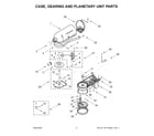 KitchenAid 5KSM180LEELB5 case, gearing and planetary unit parts diagram