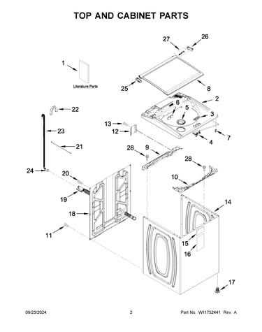 Top and cabinet parts
