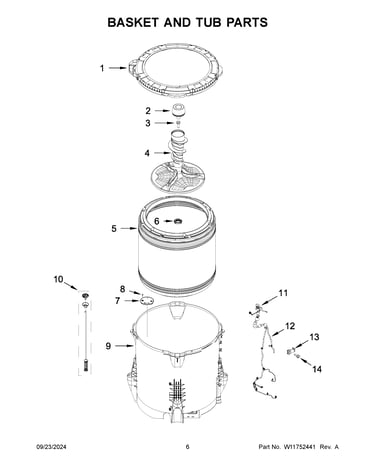 Basket and tub parts