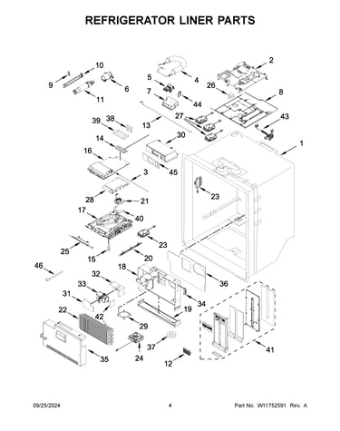 Refrigerator liner parts