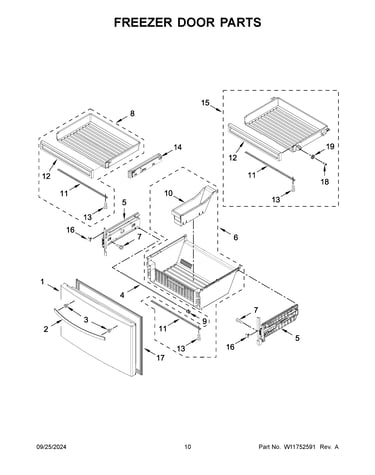Freezer door parts