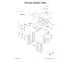 Crosley VWW3809RW0 top and cabinet parts diagram