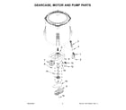 Crosley VWW3809RW0 gearcase, motor and pump parts diagram