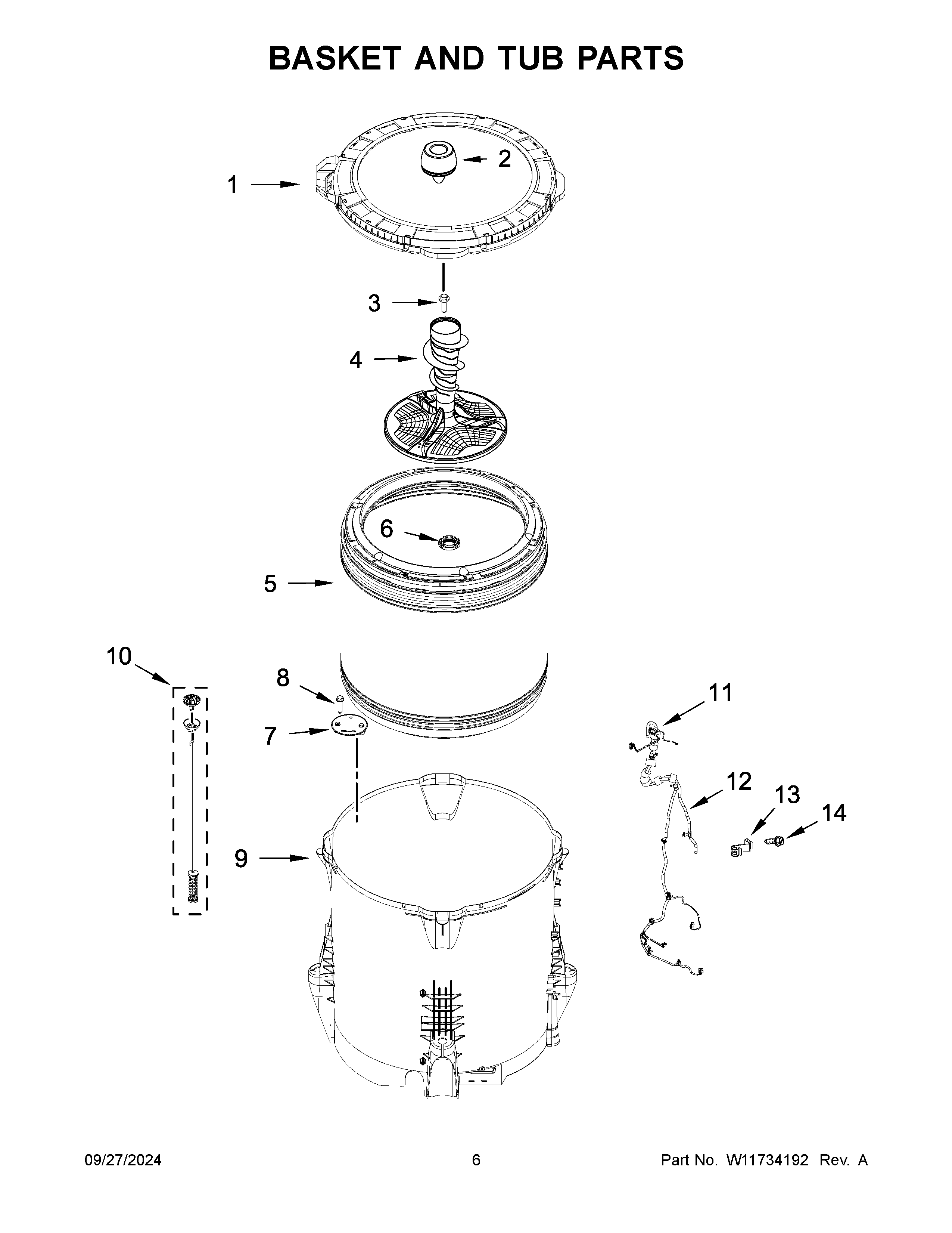 Basket and tub parts