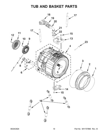 Tub and basket parts