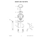 Maytag MVW6200KW4 basket and tub parts diagram