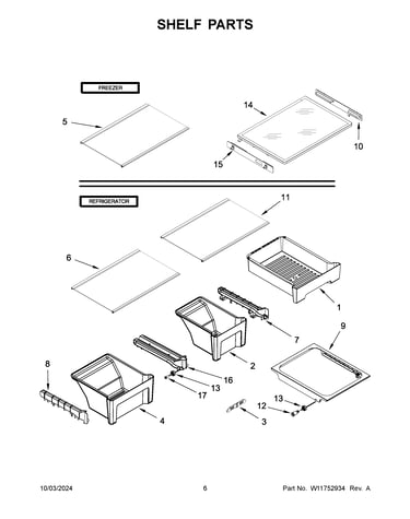 Shelf parts