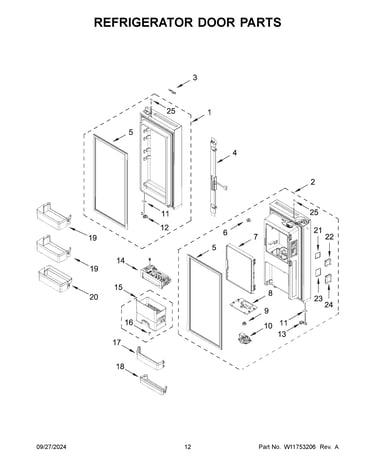 Refrigerator door parts