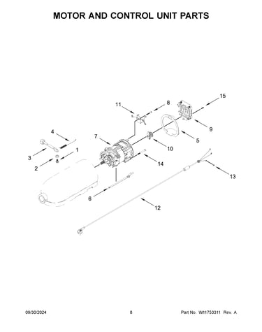 Motor and control unit parts