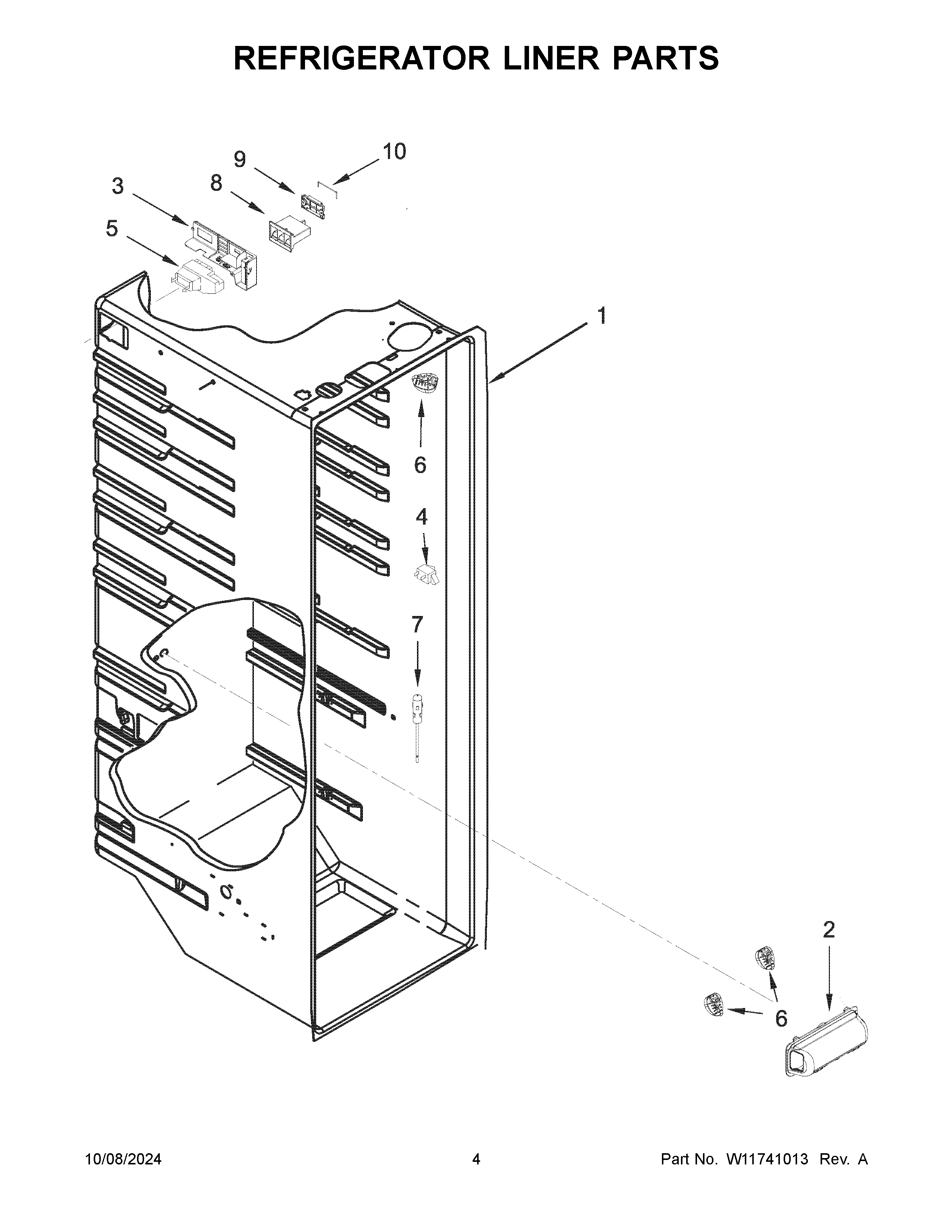 REFRIGERATOR LINER PARTS