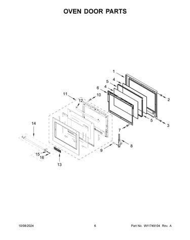 Oven door parts