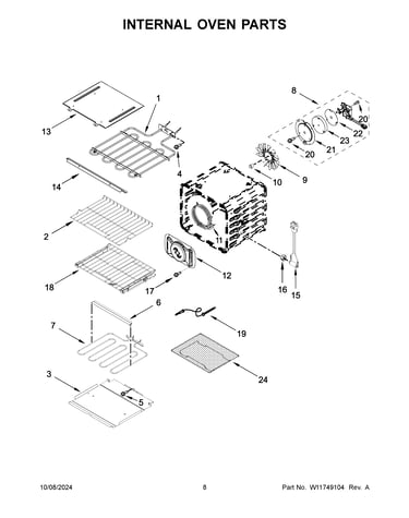 Internal oven parts