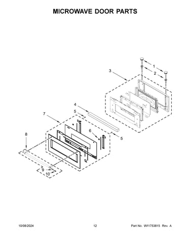 Microwave door parts