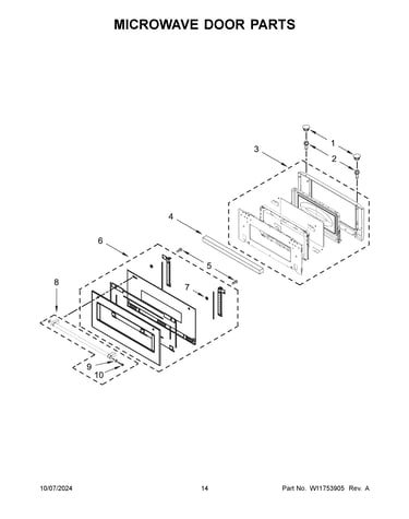 Microwave door parts