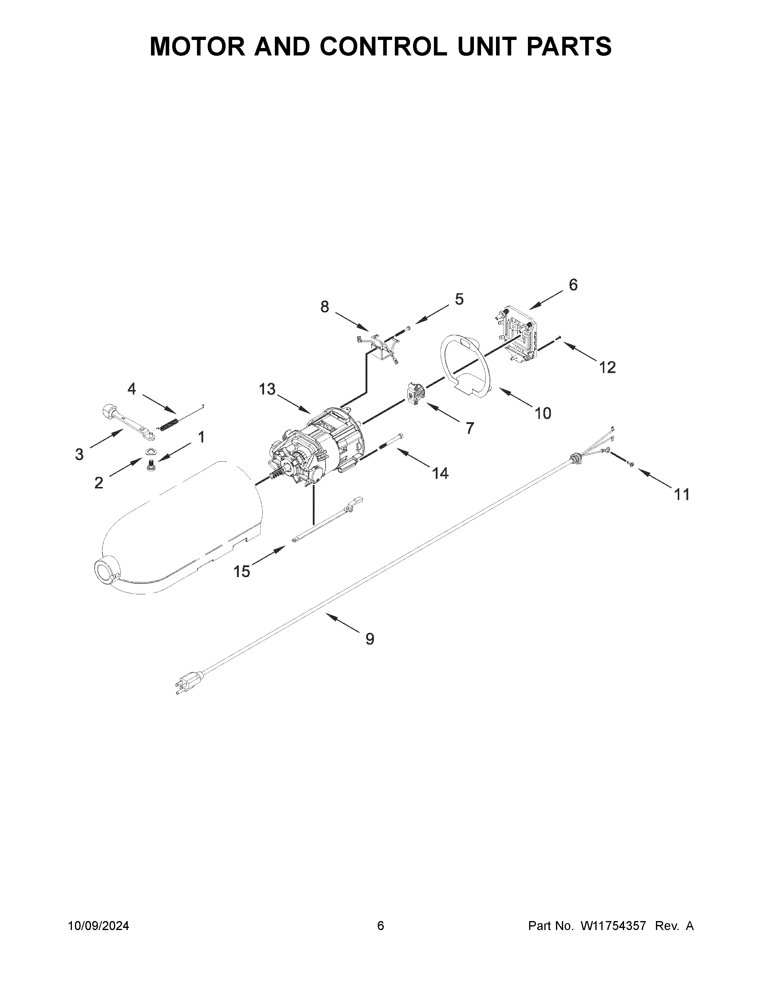 Motor and control unit parts