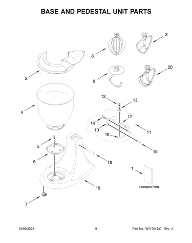 Base and pedestal unit parts