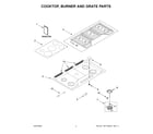 Whirlpool WCGK7530PS01 cooktop, burner and grate parts diagram