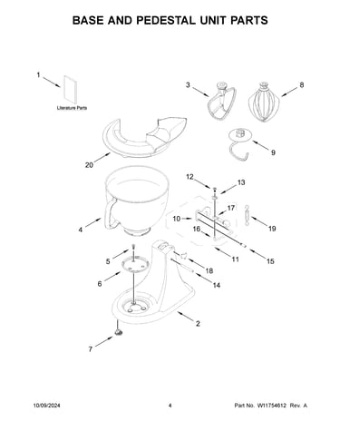 Base and pedestal unit parts