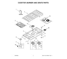 KitchenAid KCGS956ESS06 cooktop, burner and grate parts diagram