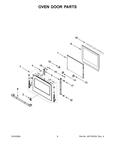 Oven door parts