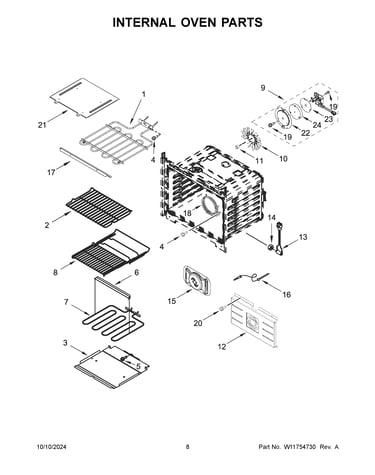 Internal oven parts