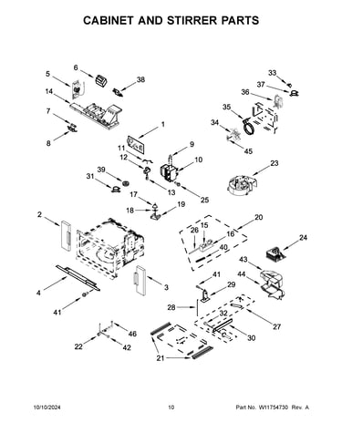 Cabinet and stirrer parts