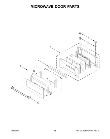 Microwave door parts