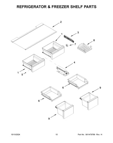 Refrigerator & freezer shelf parts