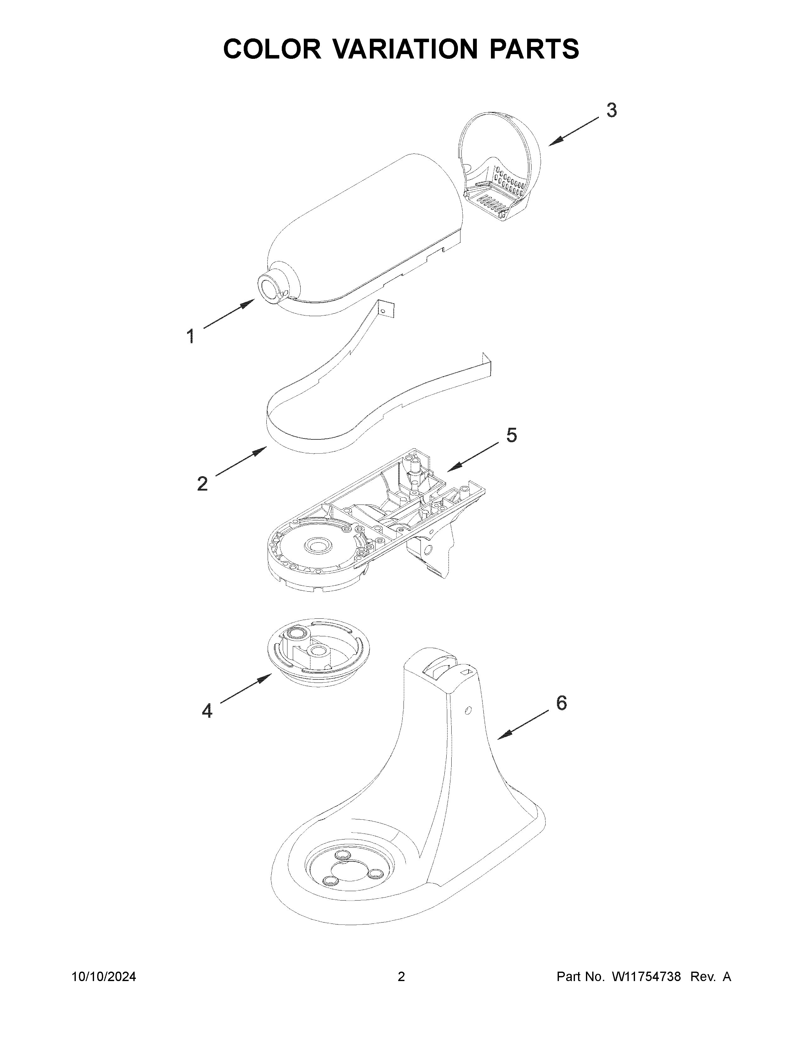 Color variation parts