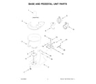 KitchenAid 5KSM150FGEER5 base and pedestal unit parts diagram