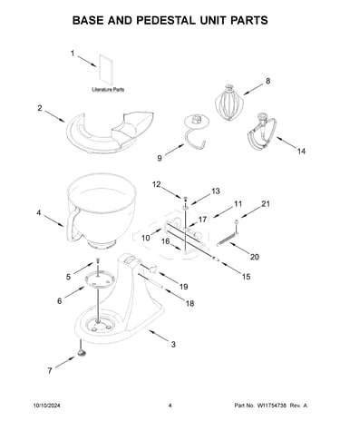 Base and pedestal unit parts
