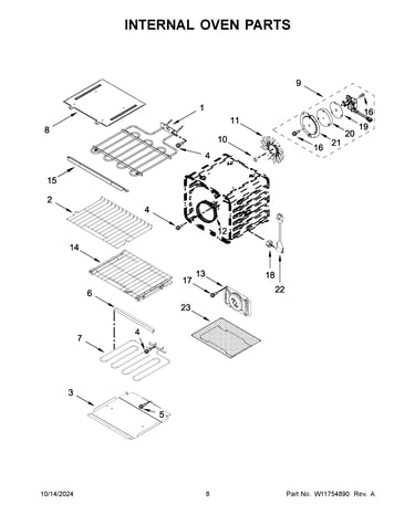 Internal oven parts