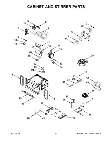 Cabinet and stirrer parts
