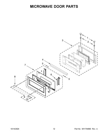 Microwave door parts